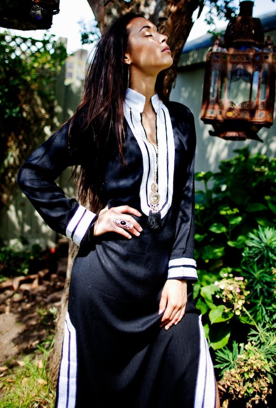 Etsy s Pick Gift mariam Black White Kaftan Caftan loungewear Resort Dress Gift for Her Wedding Gift beach Cover Home Dress summer Dress Etsy