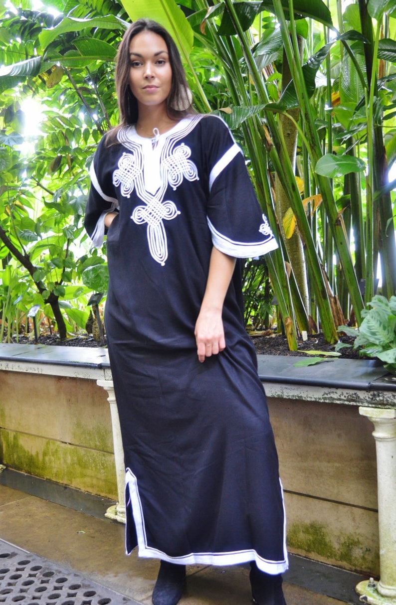 Kaftan Caftan Black Moroccan Kaftan Maxi Dress aziza beach Etsy Singapore