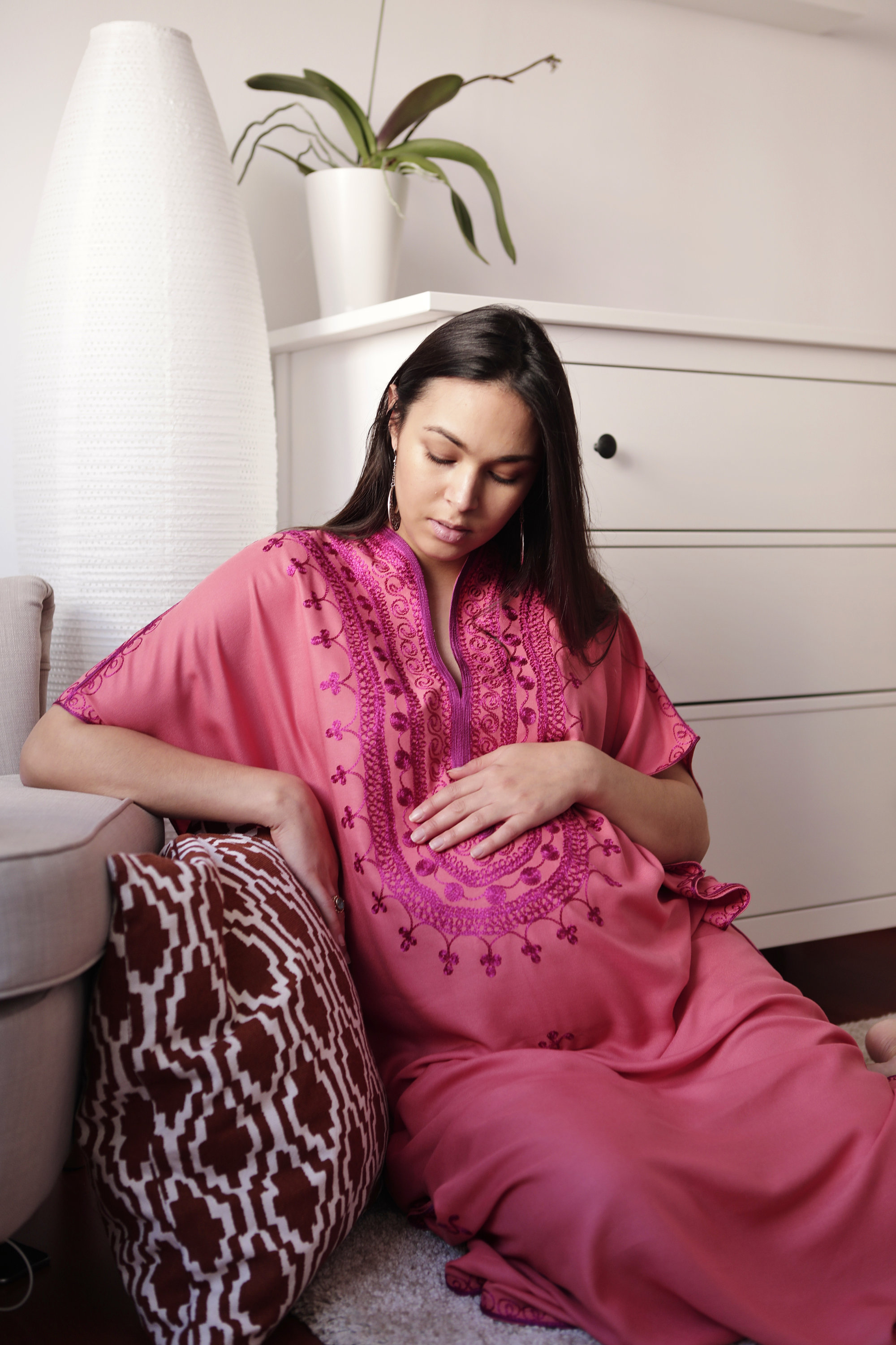 Pink Maternity Caftan Kaftan Berber Lounge wear,resort kaftan, baby