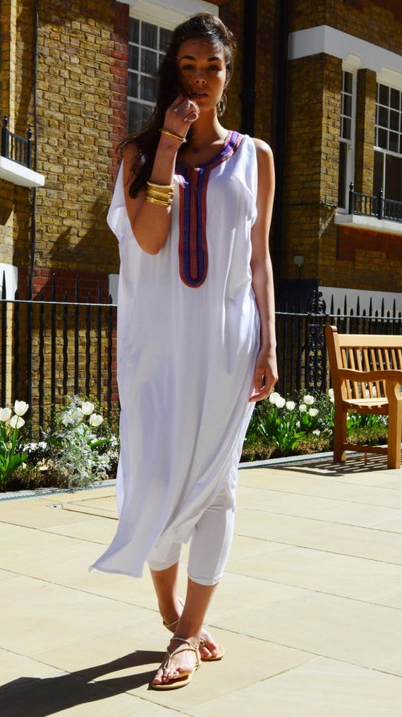 10% OFF // White Tee Boho kaftan caftan-loungewear,resortwear  dress, maxi dress, beach cover ups, ,  dress,,Summer gifts,,Gifts for her,