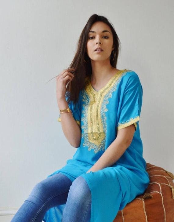 Summer Dress Turquoise Resort Caftan Kaftan- dress, Resort Kaftan, beach coverup,loungewear, maxi dresses, birthdays,  gift,,Gifts for her