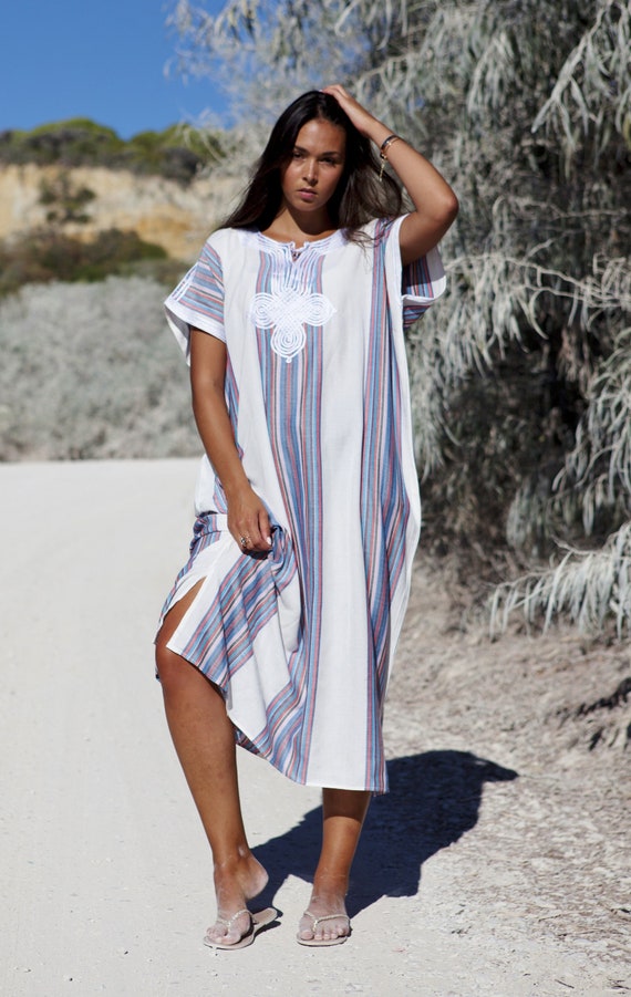 Spring White Bedouin Resort Kaftan, dress, Caftan loungewear, beachwear,cover ups, resort wear,home dress kaftan, dress, moroccan kaftan,