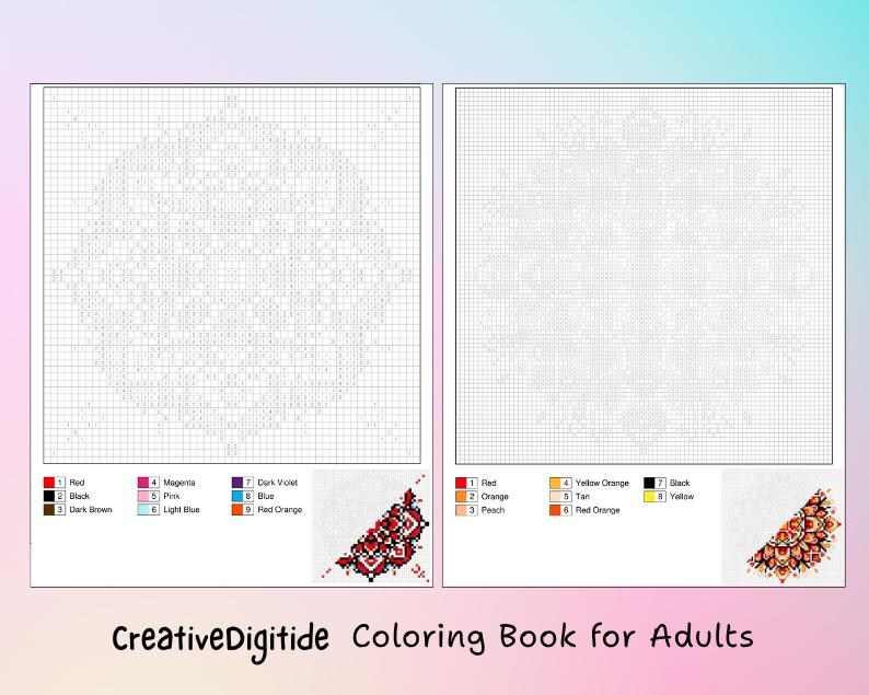 Kids Color by Numbers Mandala 6 Coloring Pages for Toddlers ...