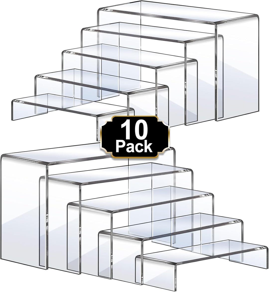 Large Acrylic Risers, Display Shelf, Clear Rectangular Display Stands ...