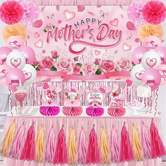 Mother's Day Decorations - Floral Happy Mothers Day Banner