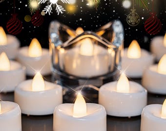LED Candles, Tea Lights Candles Battery Operated Bulk, 24-Pack Long-Lasting 200 Hours Flameless Tealight Candles, Realistic Tea Lights