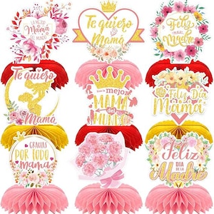 Feliz Dia de las Madres Decorations Feliz Dia de la Madre Centerpiece for Dia de las Madres Table Decorations, 9Pcs