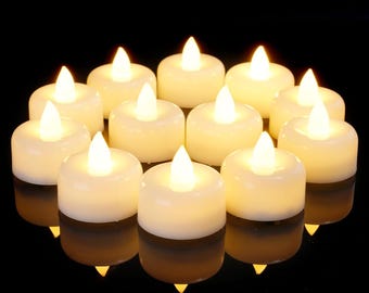 12Pack Flameless LED Tea Lights Candles Battery Operated, Electric Fake Tealight Candles for Votive, Halloween, Christmas, Home Decor,