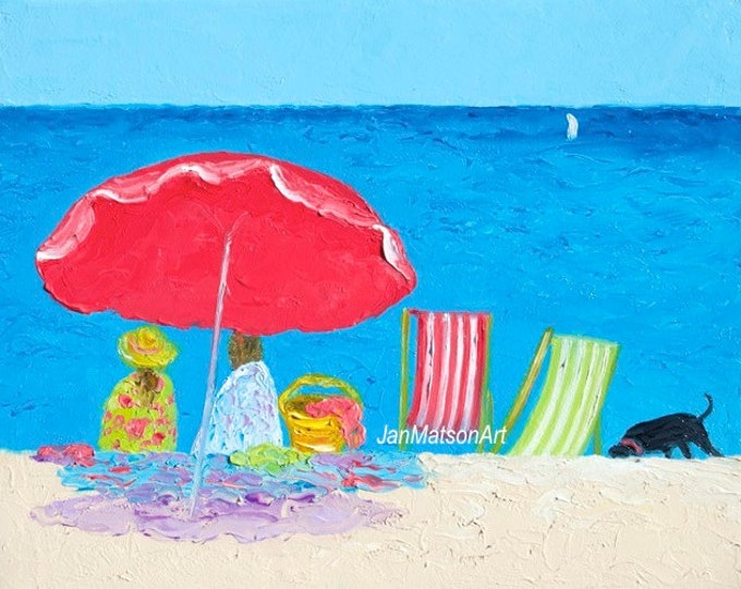 BEACH Art Canvas Art Beach Painting Ocean Painting Beach Etsy