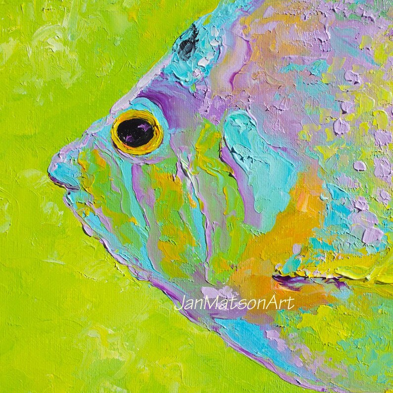 Fish Painting, Canvas Art, Aquarium Fish, Beach House Decor, Tropical Art, Coastal Decor, Etsy
