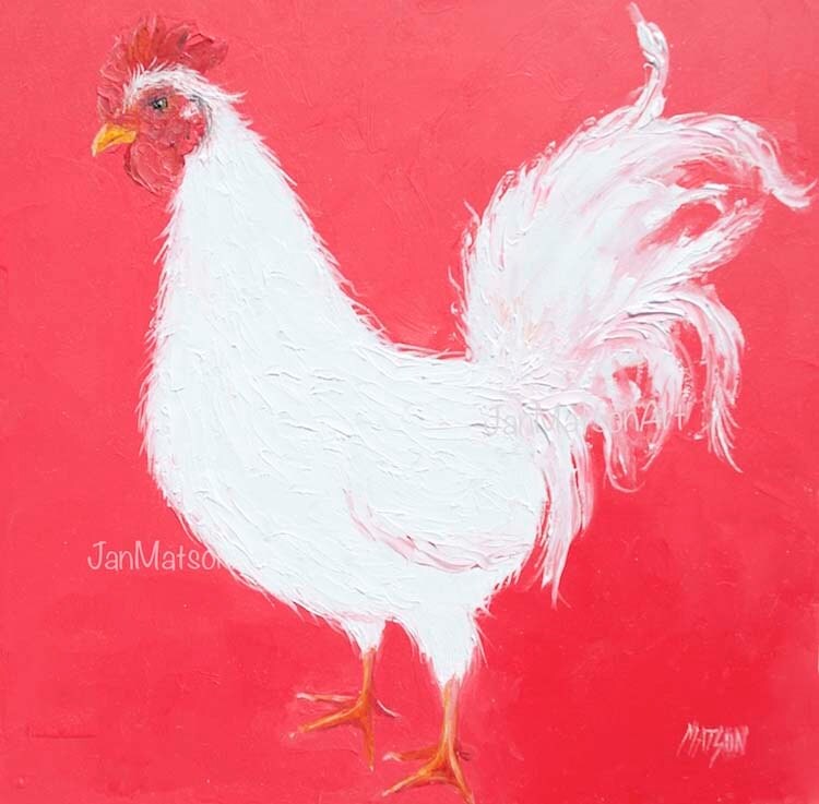 Rooster painting kitchen art kitchen wall decor rooster Etsy