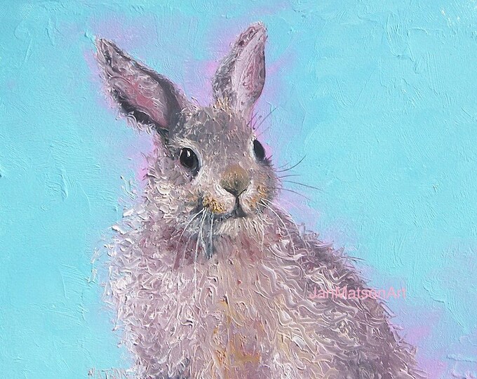 Rabbit Art, Nursery Wall Art, Easter Bunny Art, Bunny Rabbit, Animal Painting, Kids Art