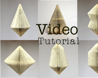 Folded Book Art - VIDEO Tutorial for hanging book ornaments