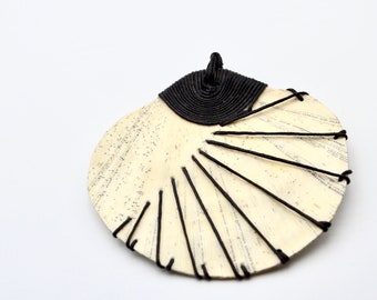 Round book pendant - made of Book Pages - Art Paper necklace