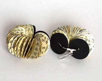 Statement Earrings - Dangles - made of book pages