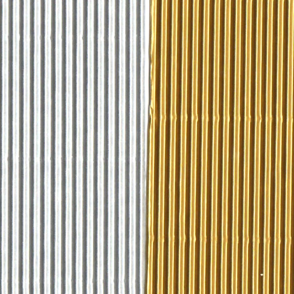 Golden or silver corrugated cardboard - Large sheets 13"x 9"  for crafting