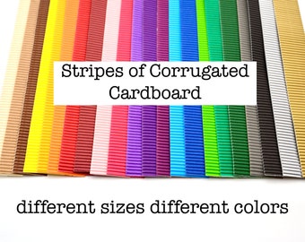 Stripes of corrugated cardboard for crafting - different  colors - different sizes - clearance sale
