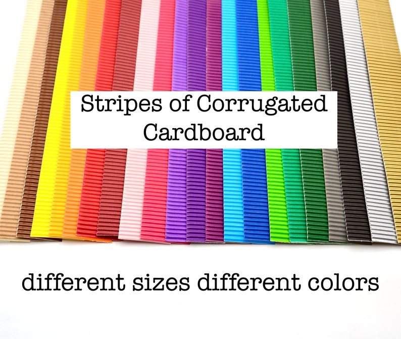 Stripes of corrugated cardboard for crafting different colors and sizes clearance sale image 1