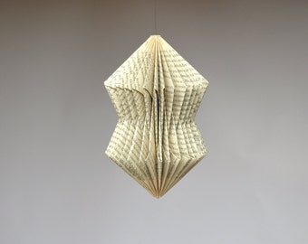 Crystal: Hanging Ornament - folded Book Art