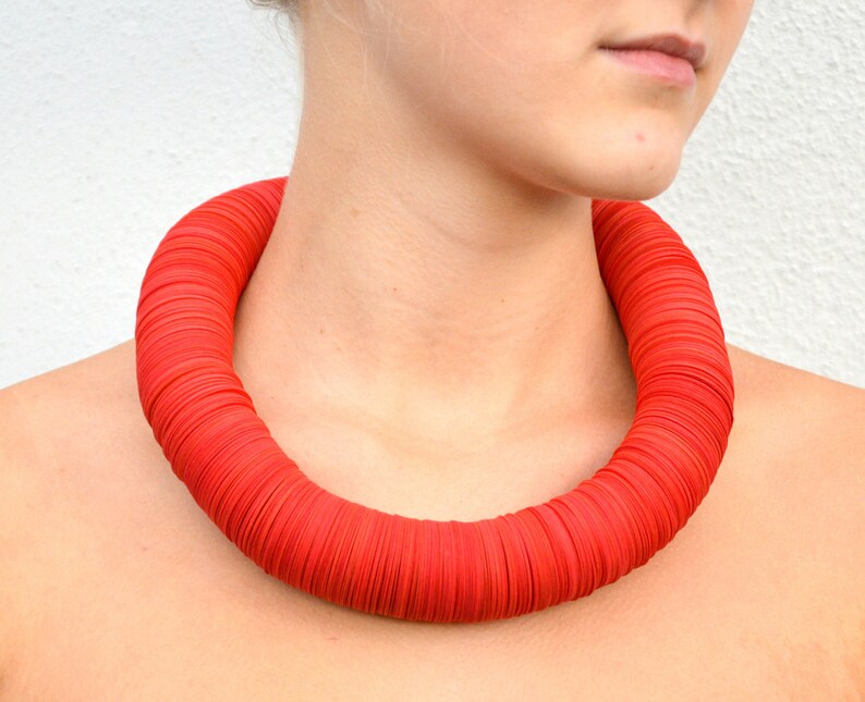 DIY Kit Paper Necklace Made Of Colored Cardstock Etsy