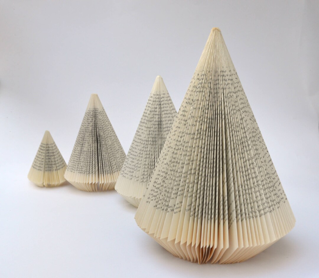 4 Christmas Trees: Folded Book Sculpture Altered Books - Etsy