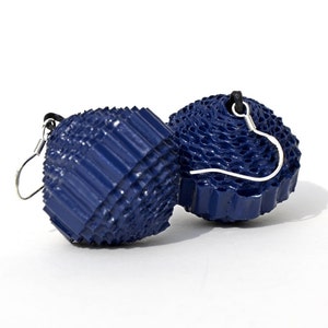 Electric blue: Statement Earrings PALLA made of corrugated cardboard image 3