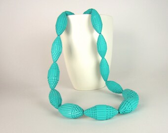 Turquoise: Statement Necklace FILA with Beads of Corrugated Cardboard