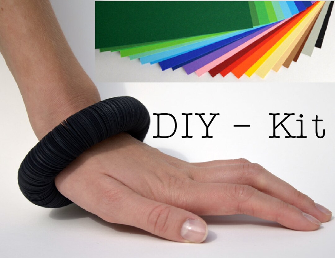 DIY Kit Bracelet Made of Colored Cardstock Paper Jewelry Etsy