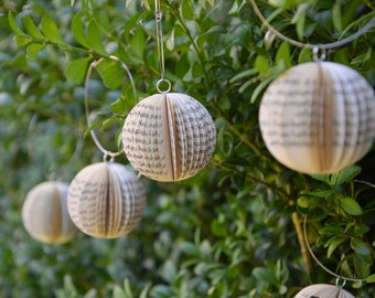 Sphere small - Christmas Decoration: Book Art hanging Ornament