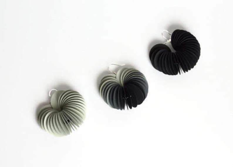 Ombre grey: Dangle Earrings made of cardstock image 4
