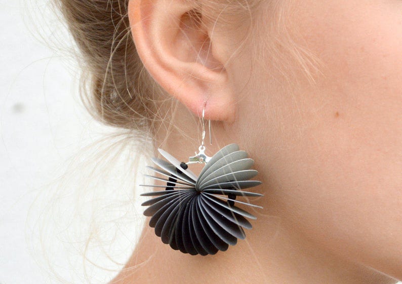 Ombre grey: Dangle Earrings made of cardstock image 1