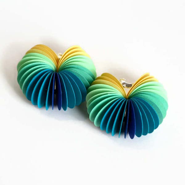 Ombre turquoise: Dangle Earrings made of cardstock