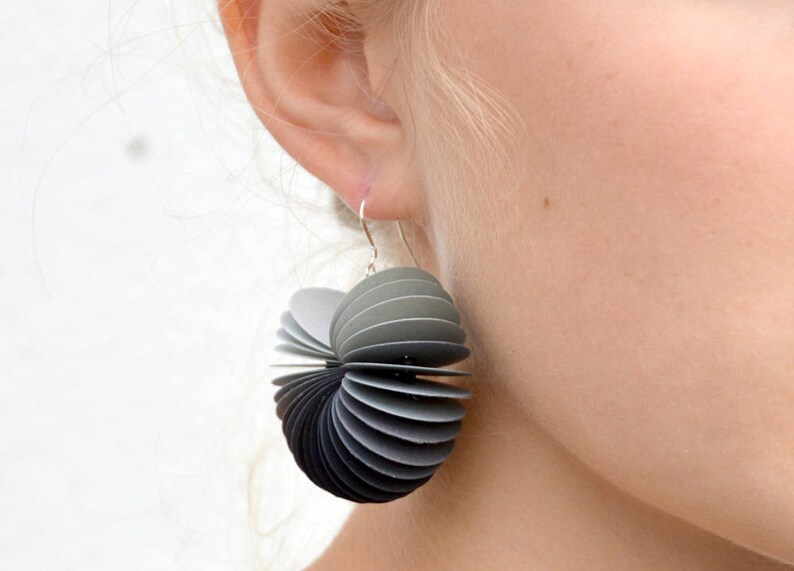 Ombre grey: Dangle Earrings made of cardstock image 2