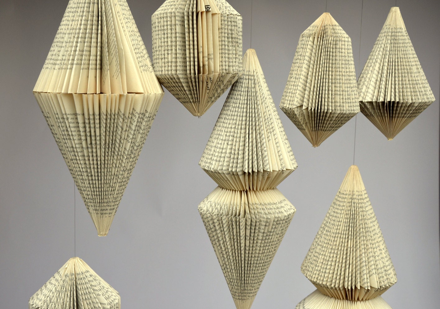 Hanging Ornament of folded Books Etsy