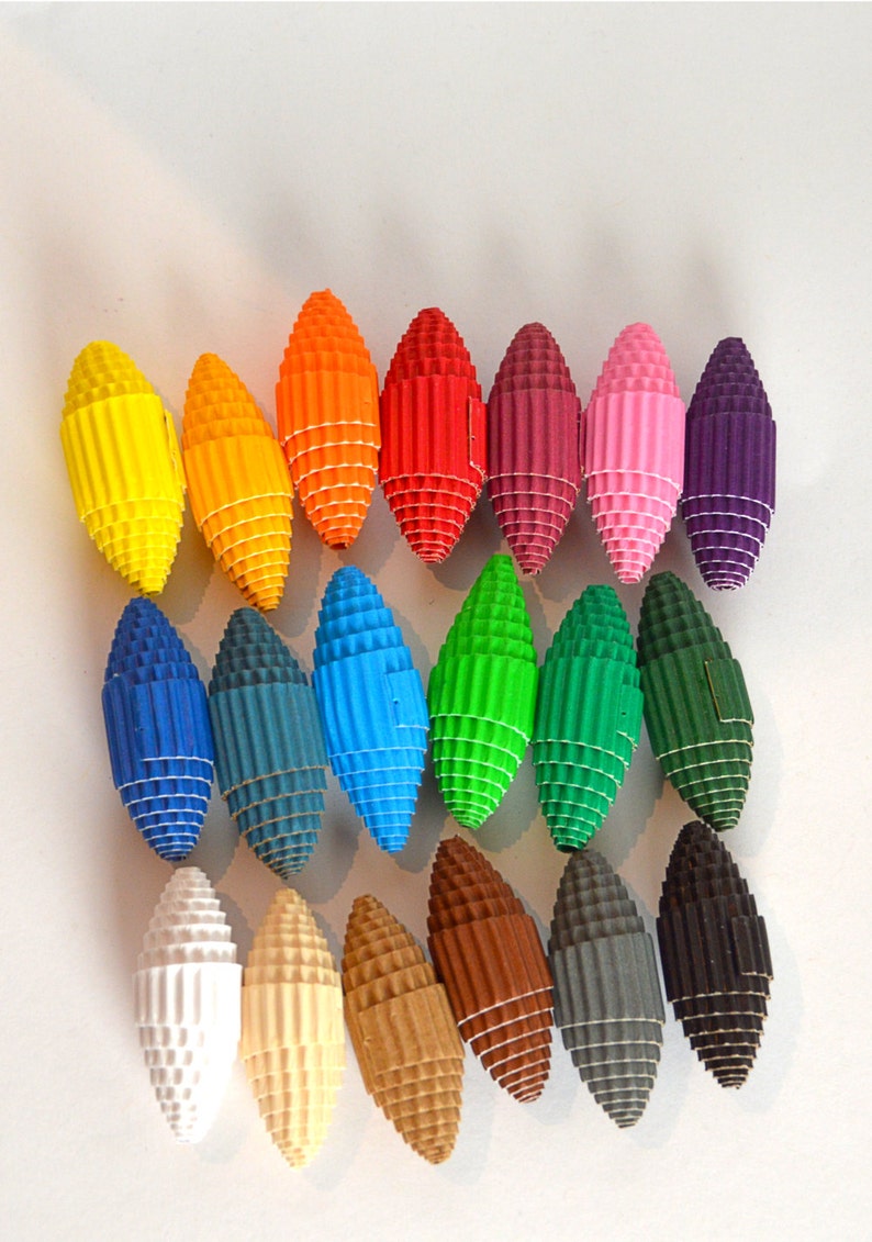 Choose your color: Paper Beads made of corrugated cardboard image 1