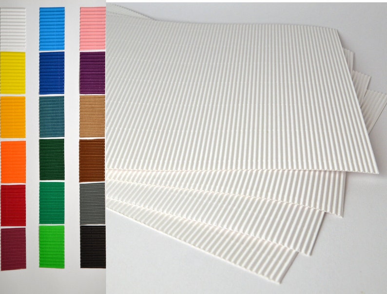 Corrugated board in 18 colors Large sheets 13x 9 for crafting image 3