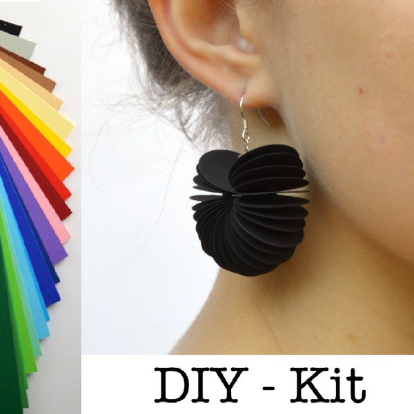 DIY Kit : Earrings made of colored cardstock Paper jewelry