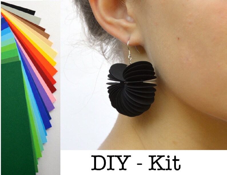 DIY Kit Earrings Made of Colored Cardstock Paper Jewelry Etsy