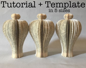 Tutorial + 5 sizes template for the book sculpture - Flacon II