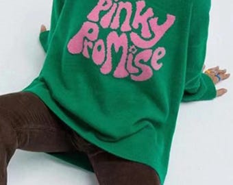 Suéter de cuello redondo y hombros caídos PINKY PROMISE