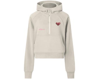 Sudadera corta con media cremallera para mujer de PRETTY PAIN