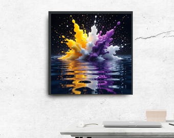 Abstract Color Splash Art Print: Modern Expressionist Home Decor (Digital Download)