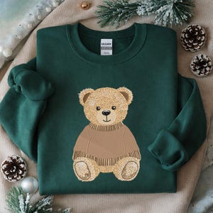 Cute Teddy Bear Embroidery Design, Cozy Sitting Bear Embroidery File, Woodland Nursery Bear Machine File, Valentine Bear, Instant Download image 8