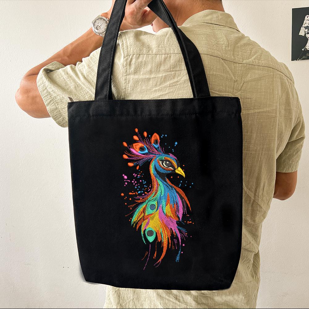カラフルな孔雀の刺繍デザイン、芸術的な鳥の機械ファイル、ボヘミアン