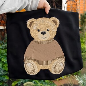 Cute Teddy Bear Embroidery Design, Cozy Sitting Bear Embroidery File, Woodland Nursery Bear Machine File, Valentine Bear, Instant Download image 6