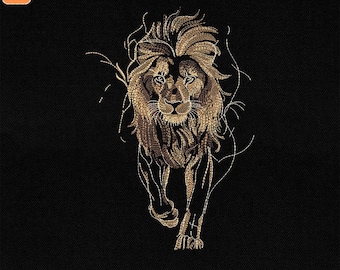 Lion Embroidery Design, Majestic Big Cat File, Wild Animal Embroidery Design, Powerful Safari King File for Machine, Instant Download