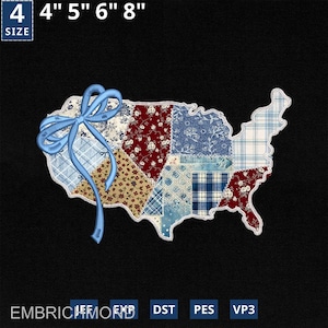 State Map Lace Applikation Stickmuster, Coquette State Map Patchwork Applikation Stickmuster, 250-jähriges Jubiläum USA, Coquette American