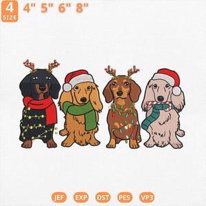 Christmas Dachshund Embroidery Design, Dachshund Mom Machine Embroidery File, Christmas Dog Machine File, Dachshund Lover, Instant Download