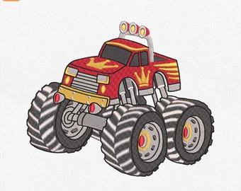 Diseño de bordado de Monster Truck, archivo de bordado de todoterreno, archivo de bordado a máquina de coche grande, diseño de bordado de coche, descarga instantánea