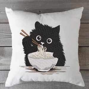 Ramen Cat Embroidery Design, Cute Noodle Cat Machine File, Japanese Anime Cat File, Anime Cat Pes, Ramen Lover, Cat Lover, Instant Download image 11